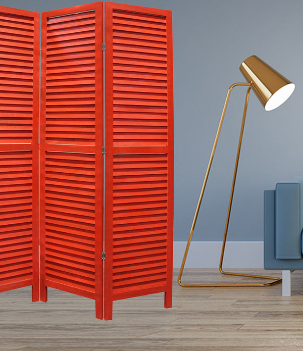 1 x 48 x 67 Red Wood Shutter -Screen