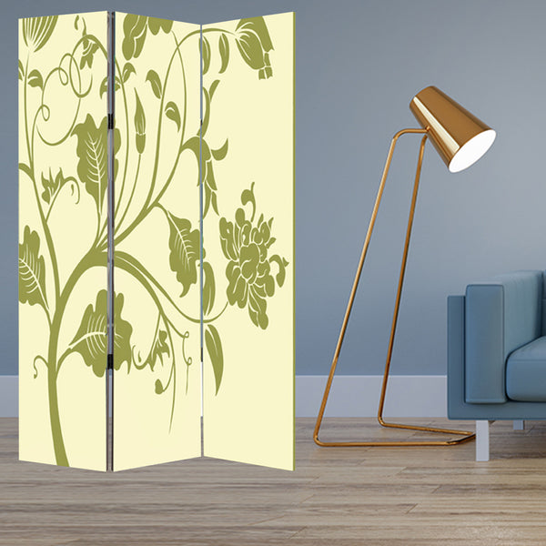 1" x 48" x 72" Multi Color Wood Canvas  3 Panel Screen