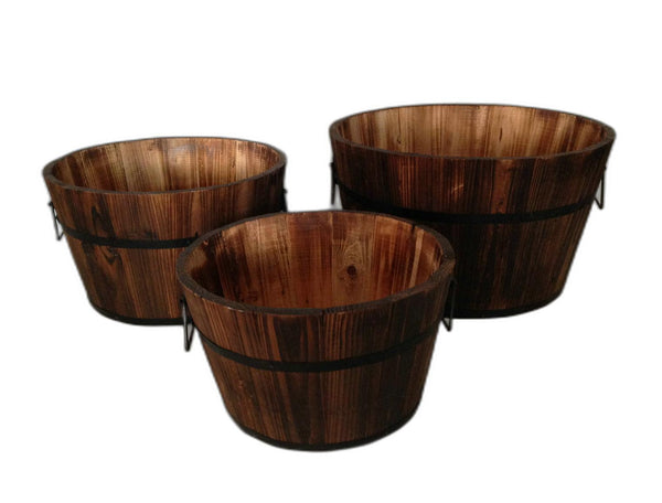 1 x 15 x 1 Brown Wood Garden Planter  3 Piece