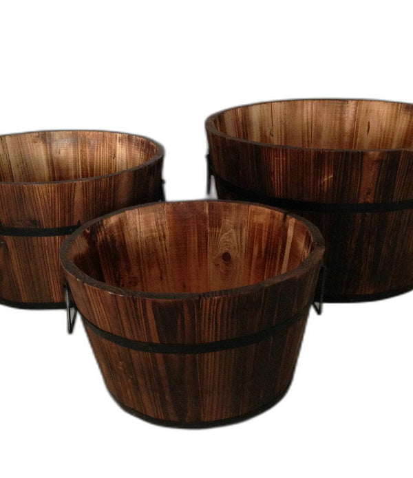 1 x 15 x 1 Brown Wood Garden Planter  3 Piece