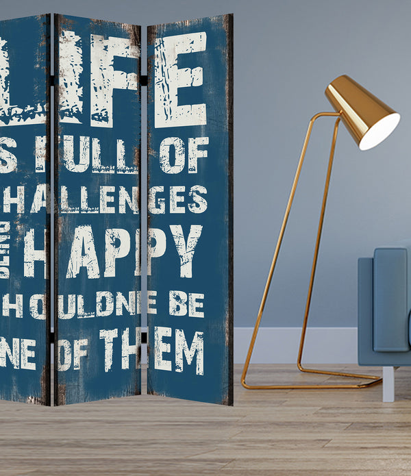 1 x 48 x 72 Multi Color Wood Canvas Inspiration  Screen