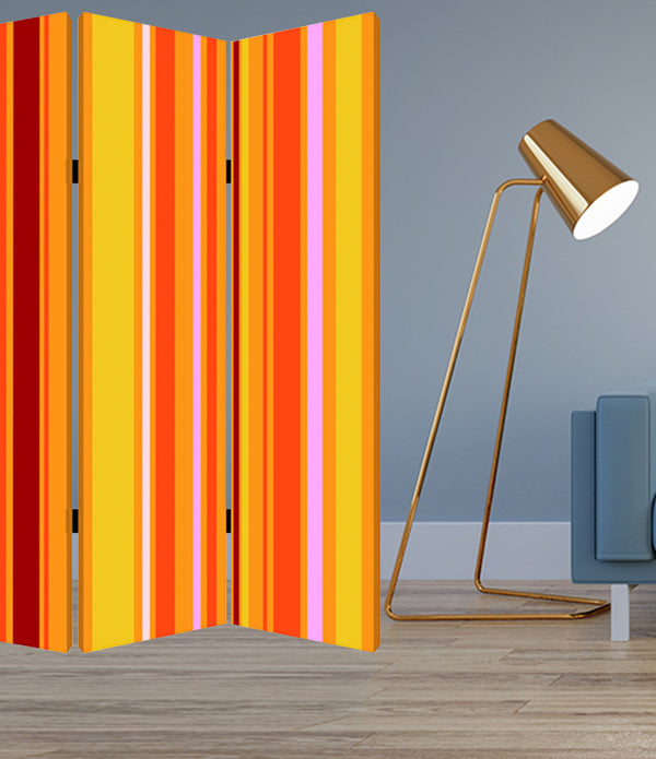 1 x 48 x 72 Multi Color Wood Canvas Deep Saffron  Screen