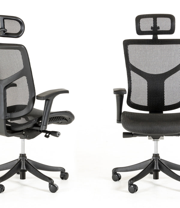 52' Black Plastic and Aluminum Office Chair