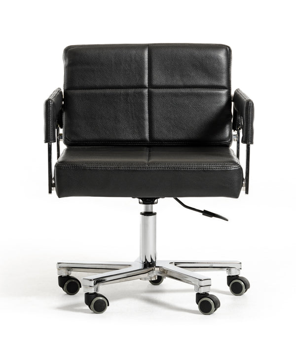 29' Black Bonded Leather and Steel Office Chair