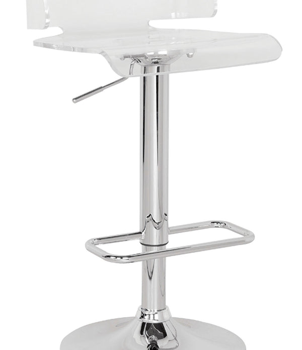 Clear And Chrome Swivel Adjustable Bar Stool