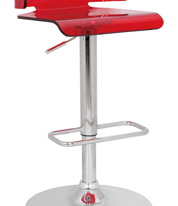Red Chrome Swivel Adjustable Bar Stool