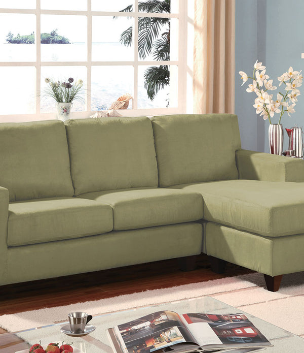 Vogue Sectional Sofa (Reversible Chaise), Sage Microfiber