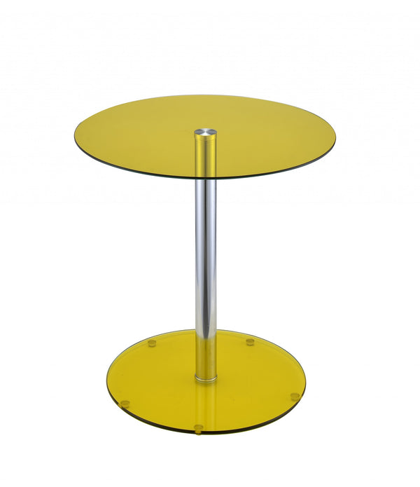 Yellow Glass Double Sphere Side Table