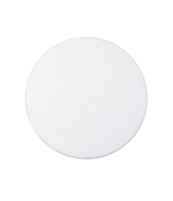 Cottage White Wood Pedestal Side or End Table
