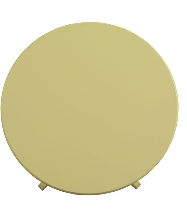 Light Yellow Solid Wooden Pedestal Side Table