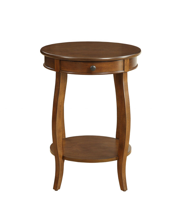 Vintage Look Walnut Finish End Table with Storage