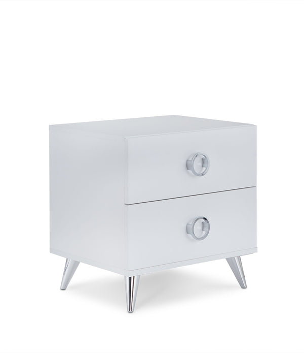 White Wood Rectangular Night Stand