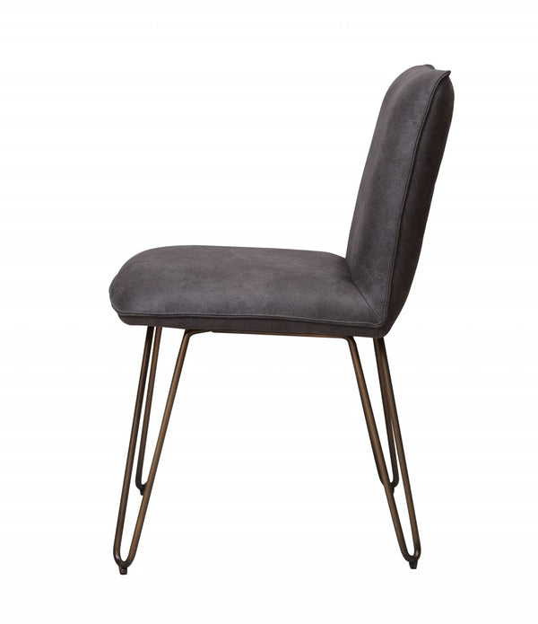 Slate Gray Faux Leather Dining or Side Chair
