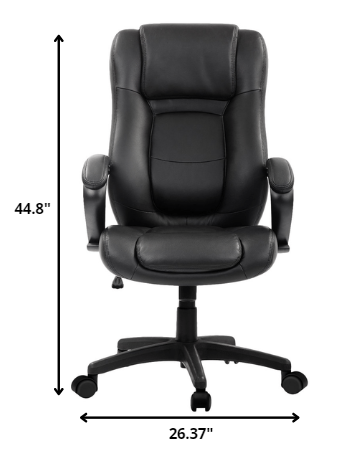 26.37" x 27.55" x 44.8" Black Leather Chair