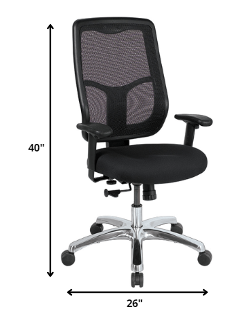 26" x 20" x 40"  Black Mesh Chair