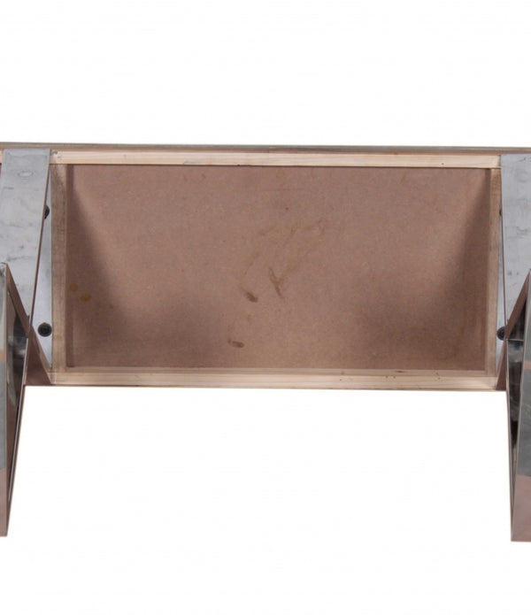 Teak and Chrome X Leg Console or Sofa Table