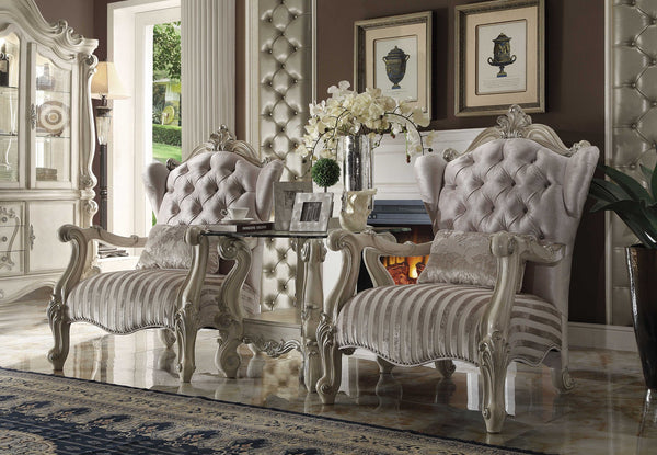 33' X 36' X 47' Ivory Velvet Chair  1 Pillow
