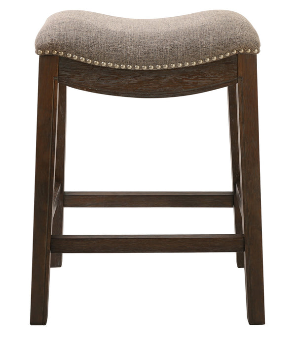 Counter Height Saddle Style Taupe Stool