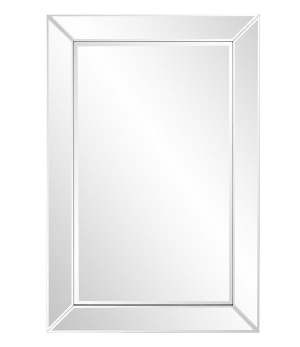 Rectangle Wooden Frame Mirror with Beveled Edge