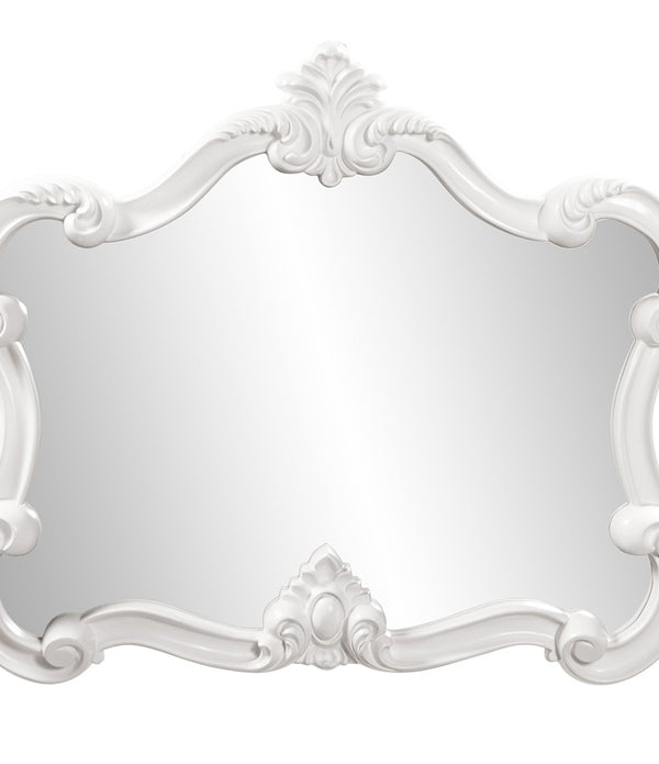 White Baroque Shape Ornate Mirror