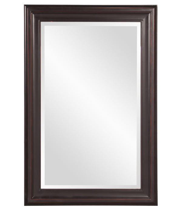Rectangle Oil Rubbed Bronze Finish Mirror with Wooden Bronze Frame