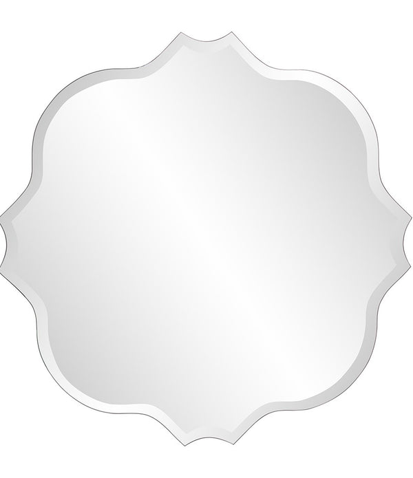 Frameless Scalloped Wall Mirror