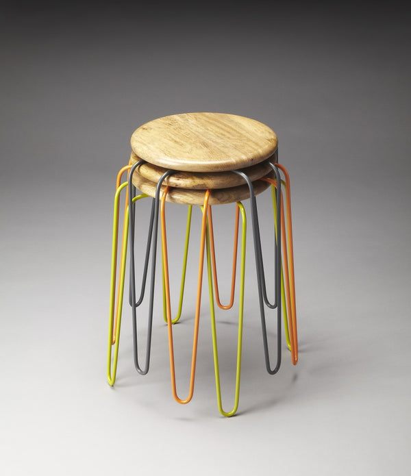 Stackable Iron Colored Stools
