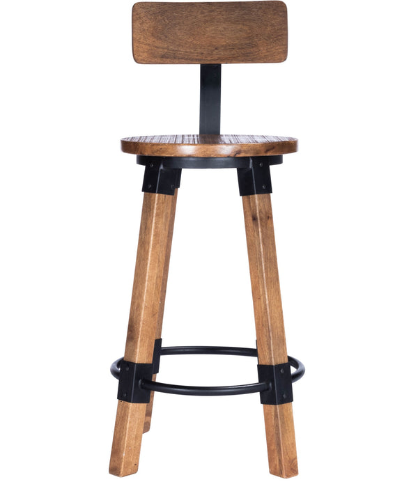 Sturdy Wood and Metal Counter Stool