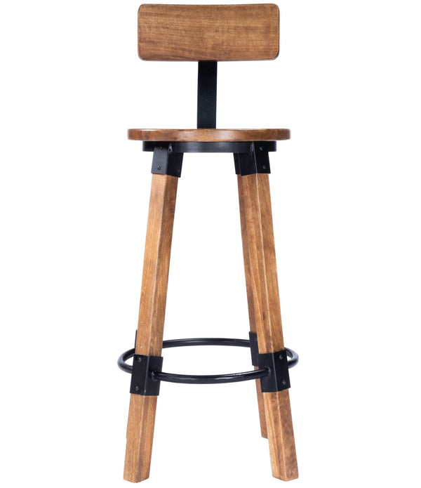 Sturdy Wood and Metal Bar Stool