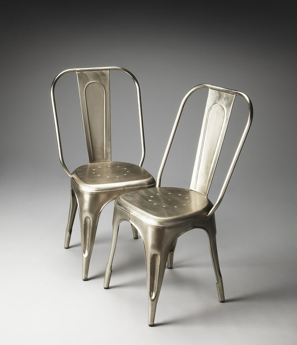 Silver Metal Dining Chair