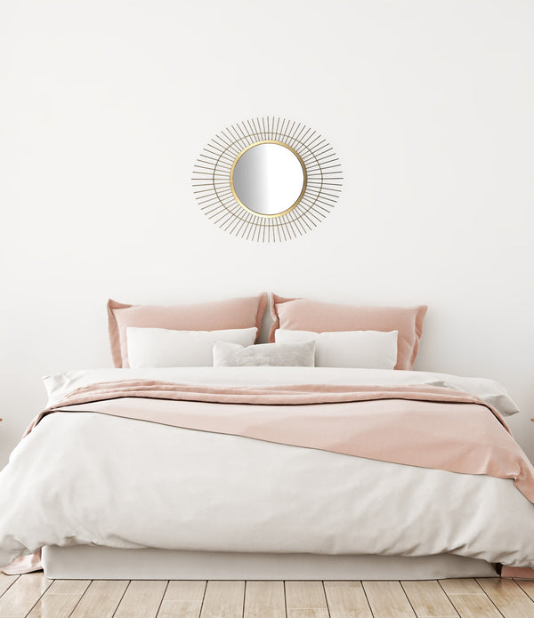 Gold Metal Spiked Wall Mirror