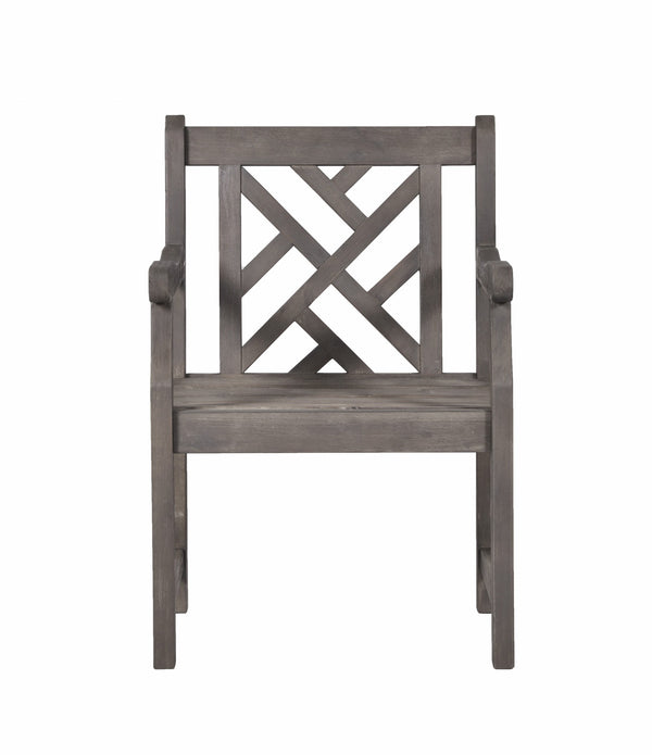 Distressed Patio Armchair with Diagonal Design