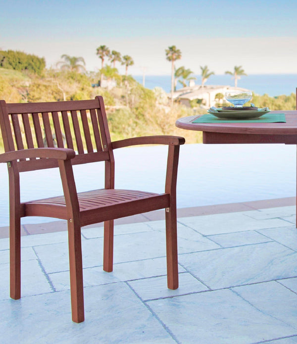 Set of Two Brown Stacking Armchairs