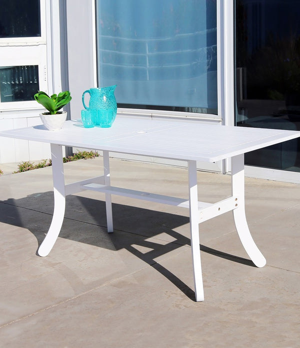 White Dining Table with Curved Legs