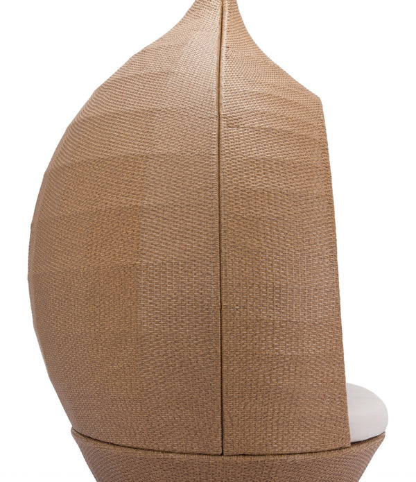 Teardrop Shaped Beige and Natural Daybed