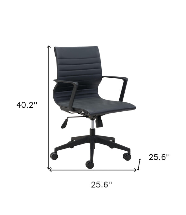 Mod All Black Faux Leather Office Chair