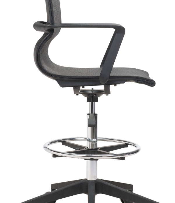 Mod All Black Mesh Drafting Chair