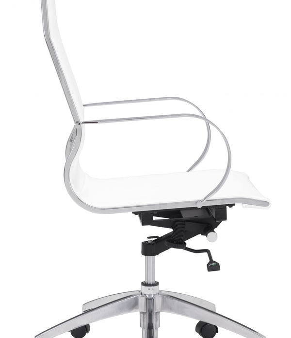 White Ergonomic Conference Room High Back Rolling Office Chair