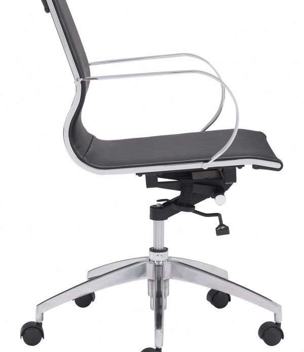 Black Ergonomic Conference Room Low Back Rolling Office Chair
