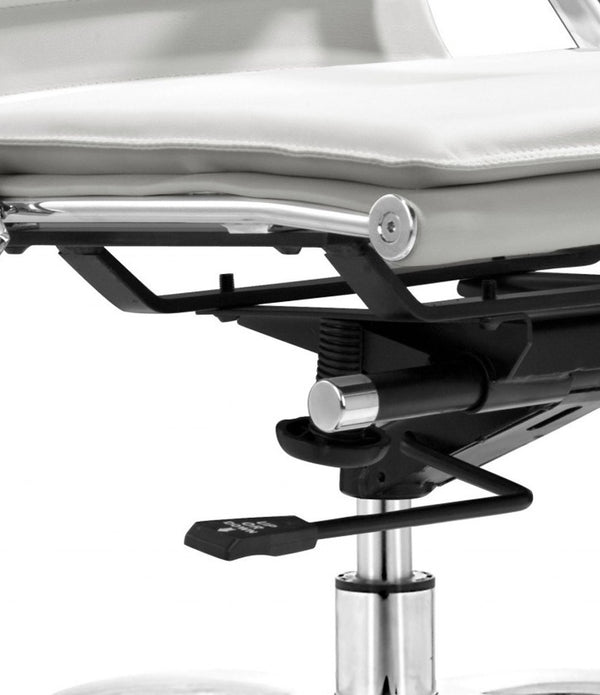 White Faux Leather Executive Rolling Office Chair