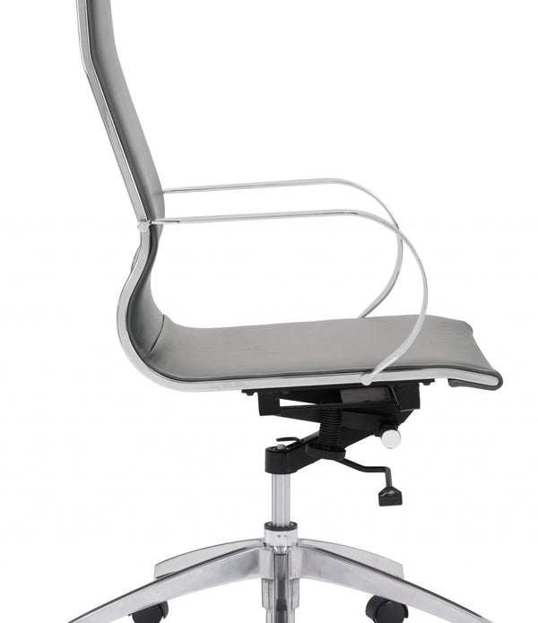 Gray Ergonomic Conference Room High Back Rolling Office Chair