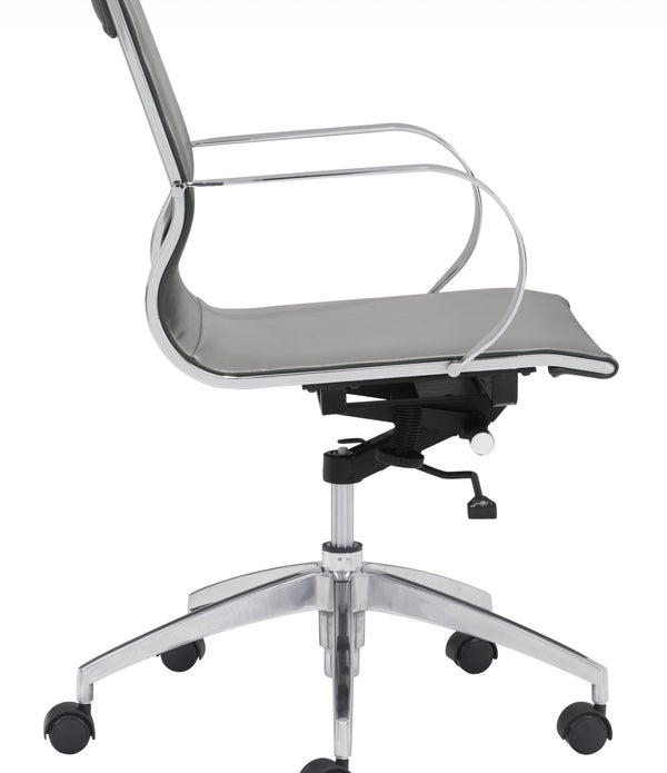 Gray Ergonomic Conference Room Low Back Rolling Office Chair