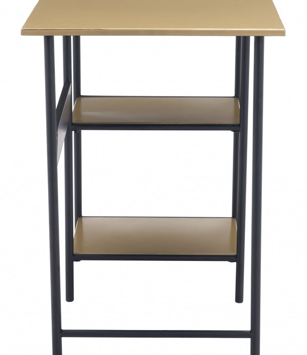 Stylish Brass and Black Open Concept Desk
