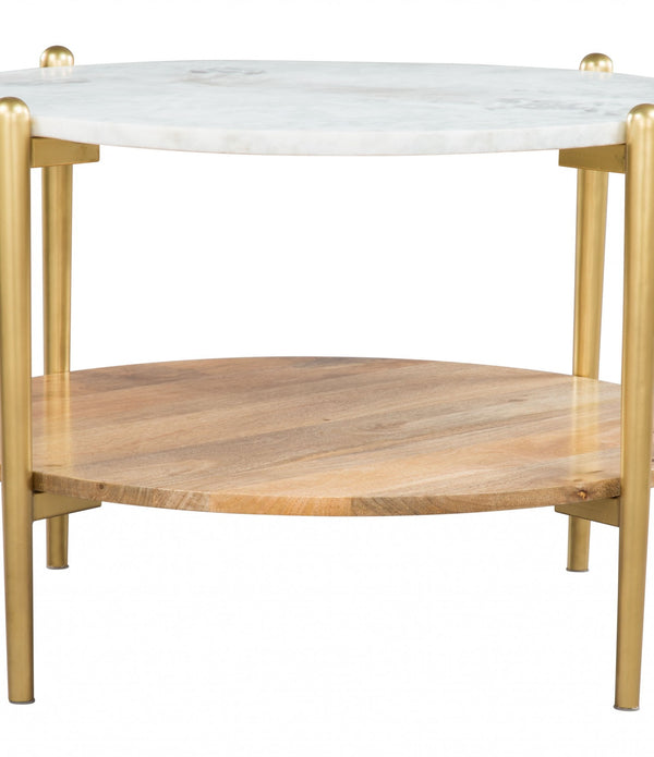 White and Gold Marble Top Table