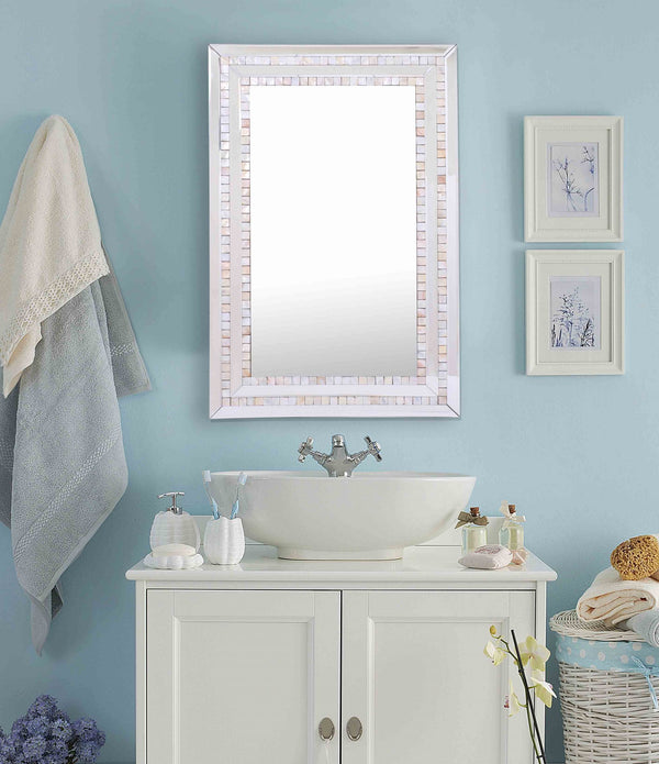 Pastel Pink Mosaic Tiled Mirror