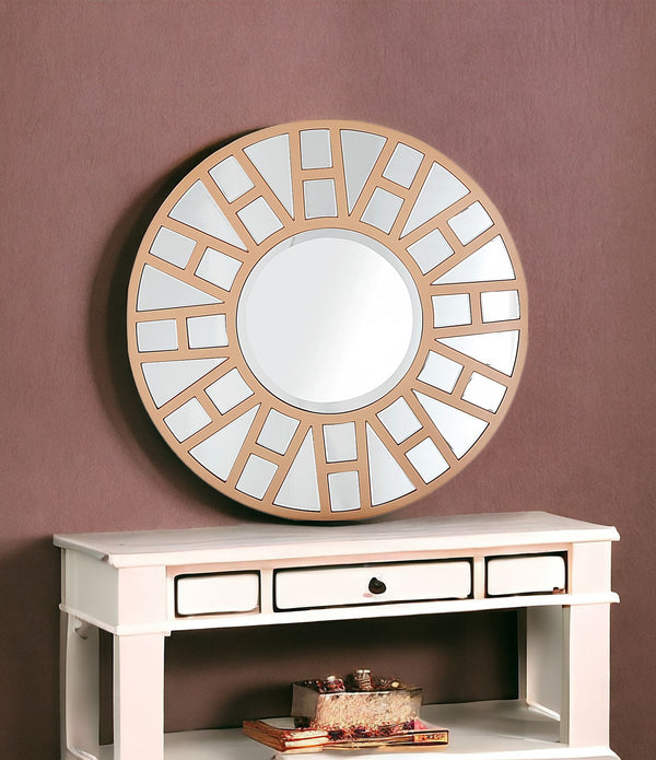 Gold Geometric Mirror