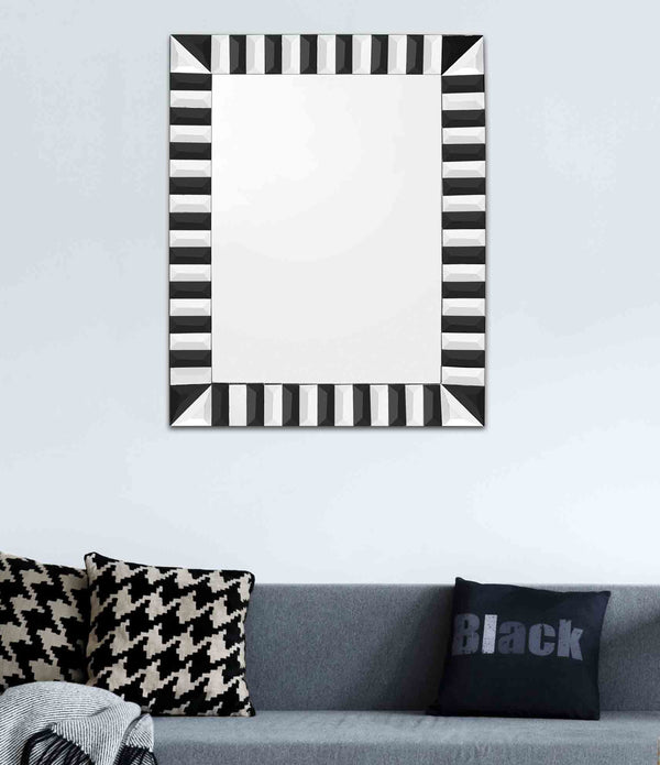 Black and White Striped Mirror