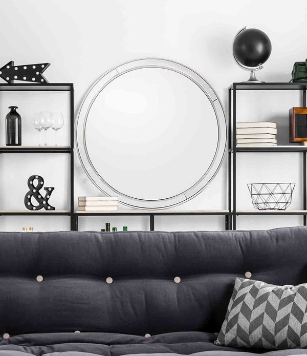 Simply Lined Silver Mirror