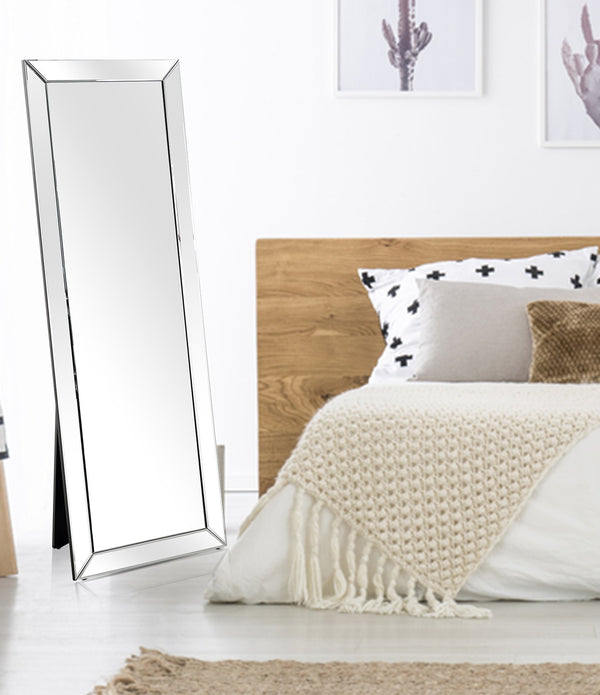 Silver Contemporary Full Length Mirror