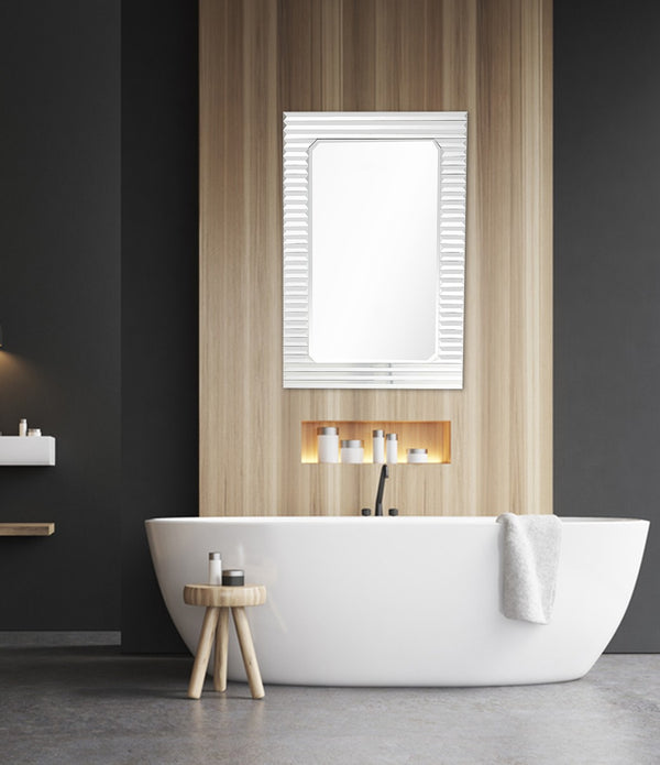 Antiqued Silver Finish Wall Mirror
